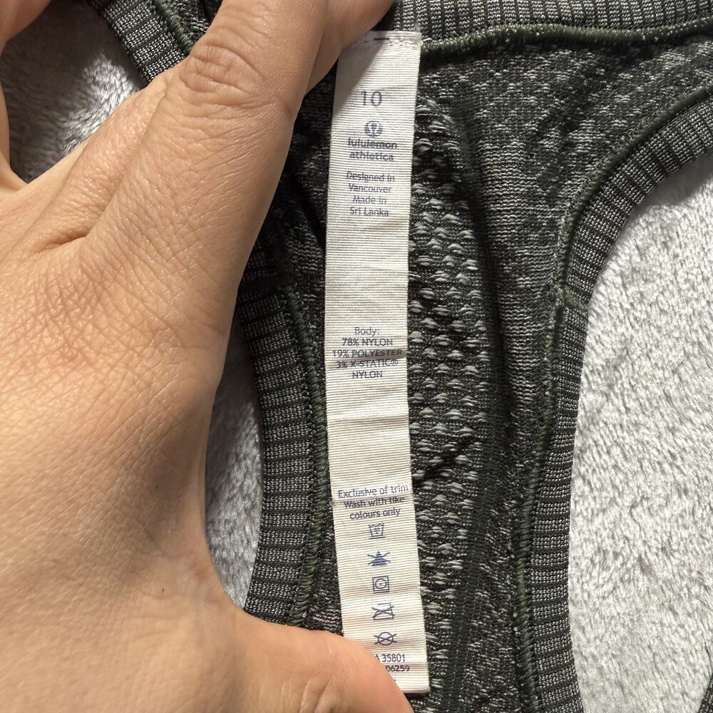 Lululemon Swiftly Tech Shirt Womens 10 Green Yoga Performance Racerback Tank Top - Picture 6 of 9